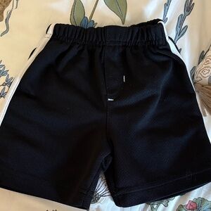 Peanuts Black Kids Shorts with White Side Stripe